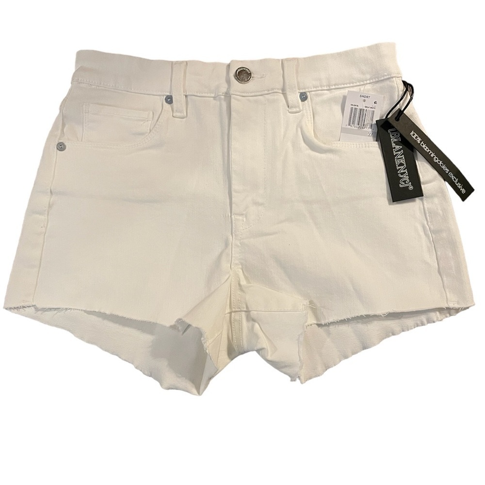 NWT BLANKNYC Vintage high rise great white shorts. Frayed hem. Size 27. - Picture 2 of 6